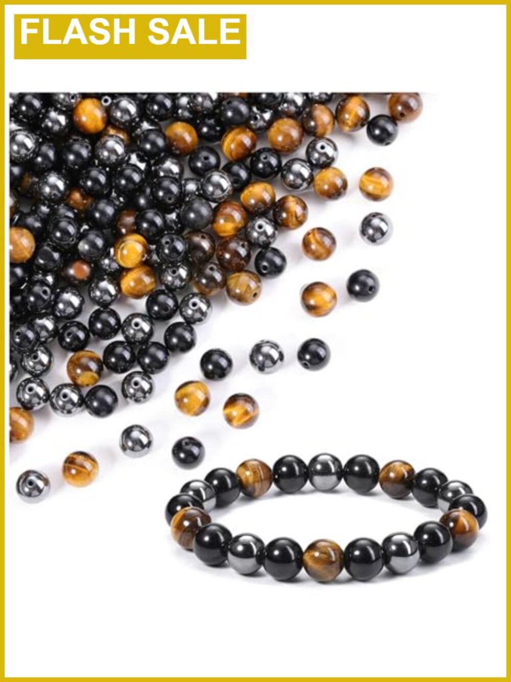 100pcs 8mm Natural Stone Beads Round for Jewelry Making & Crafts